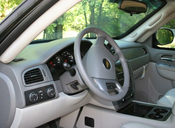 side view of bulletproof Chevy Tahoe
