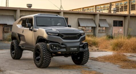 Outside Rezvani Motor Tank Armormax Grey