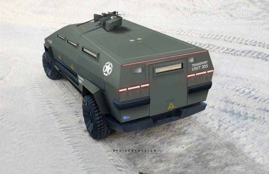 Peisert Design Military Concept Tactical Cybertruck Bulletproof with Armormax